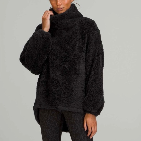 lululemon athletica Tops - Lululemon Warmth Restore Long Pullover Jacket Black Size 2 NWOT Retired Sherpa